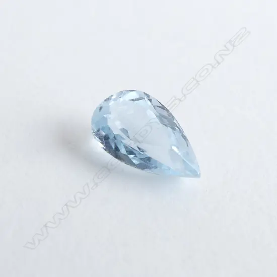 LOOSE TOPAZ LIGHT BLUE GEMSTONE FACCETED TEAR DROP CUT 1.69CTS WITH REPORT