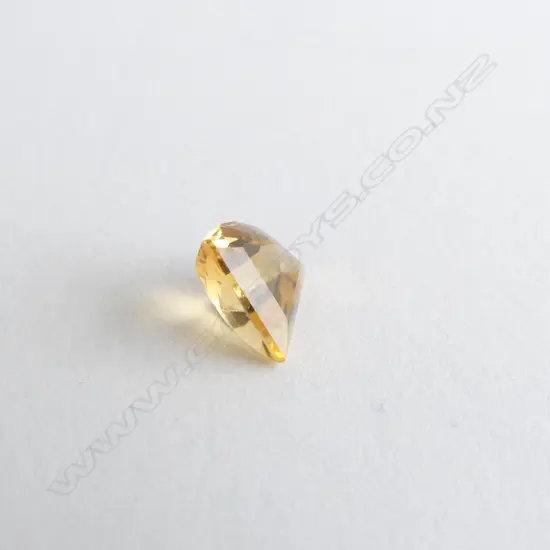 LOOSE CITRINE YELLOW GEMSTONE FACTED TRILLIANT CUT 1.43CTS WITH REPORT