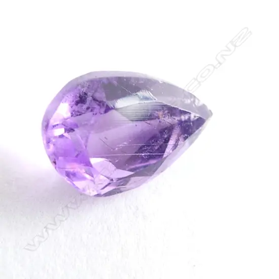 LOOSE AMETHYST PURPLE GEMSTONE FACTED TEAR DROP 1.33CTS WITH REPORT