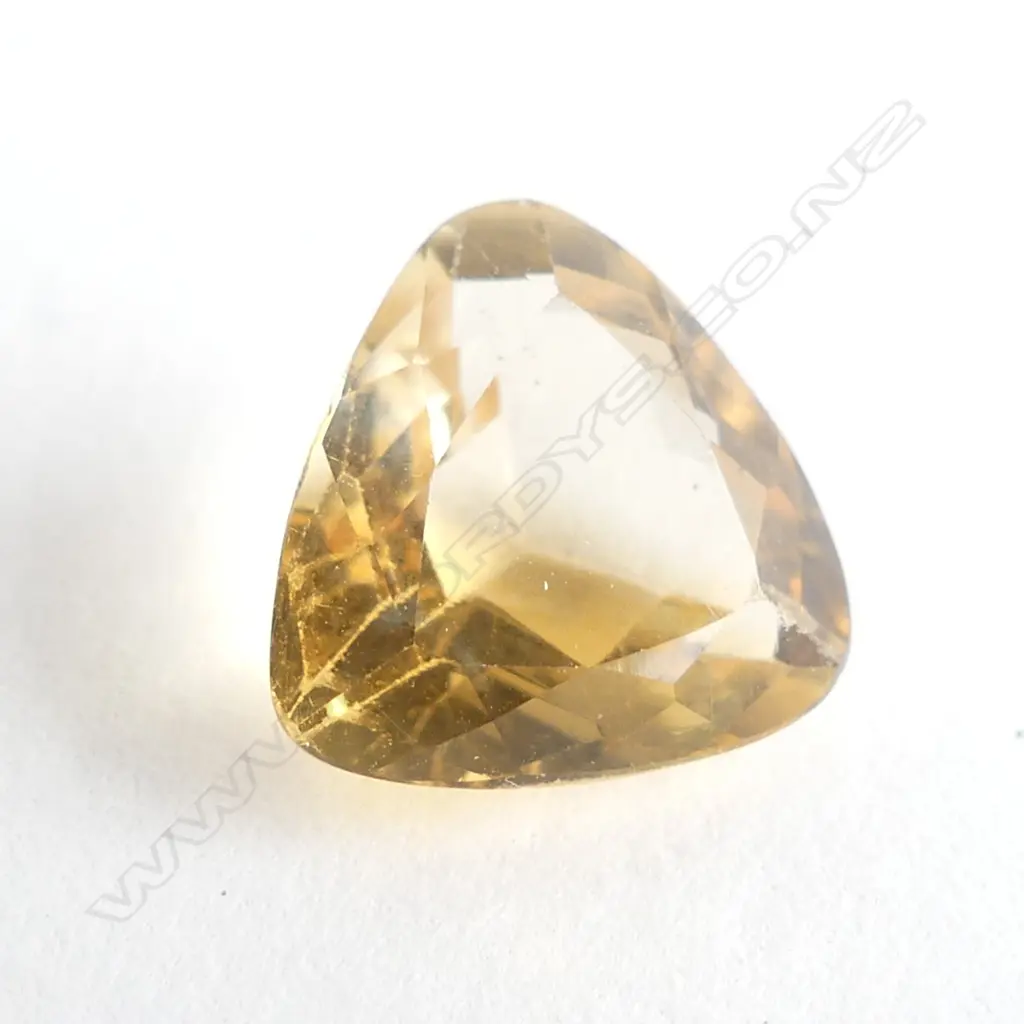 LOOSE CITRINE YELLOW GEMSTONE FACTED TRILLIANT CUT 2.83CTS WITH REPORT Image 1++