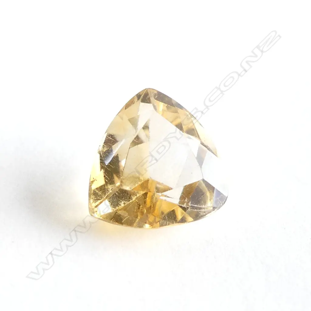 LOOSE CITRINE YELLOW GEMSTONE FACTED TRILLIANT CUT  3.15CTS WITH REPORT Image 1++