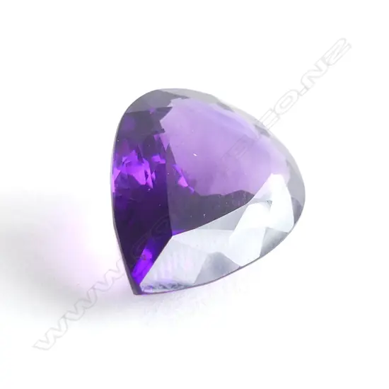 LOOSE AMETHYST PURPLE GEMSTONE FACTED TEAR DROP CUT 10.64CTS WITH REPORT