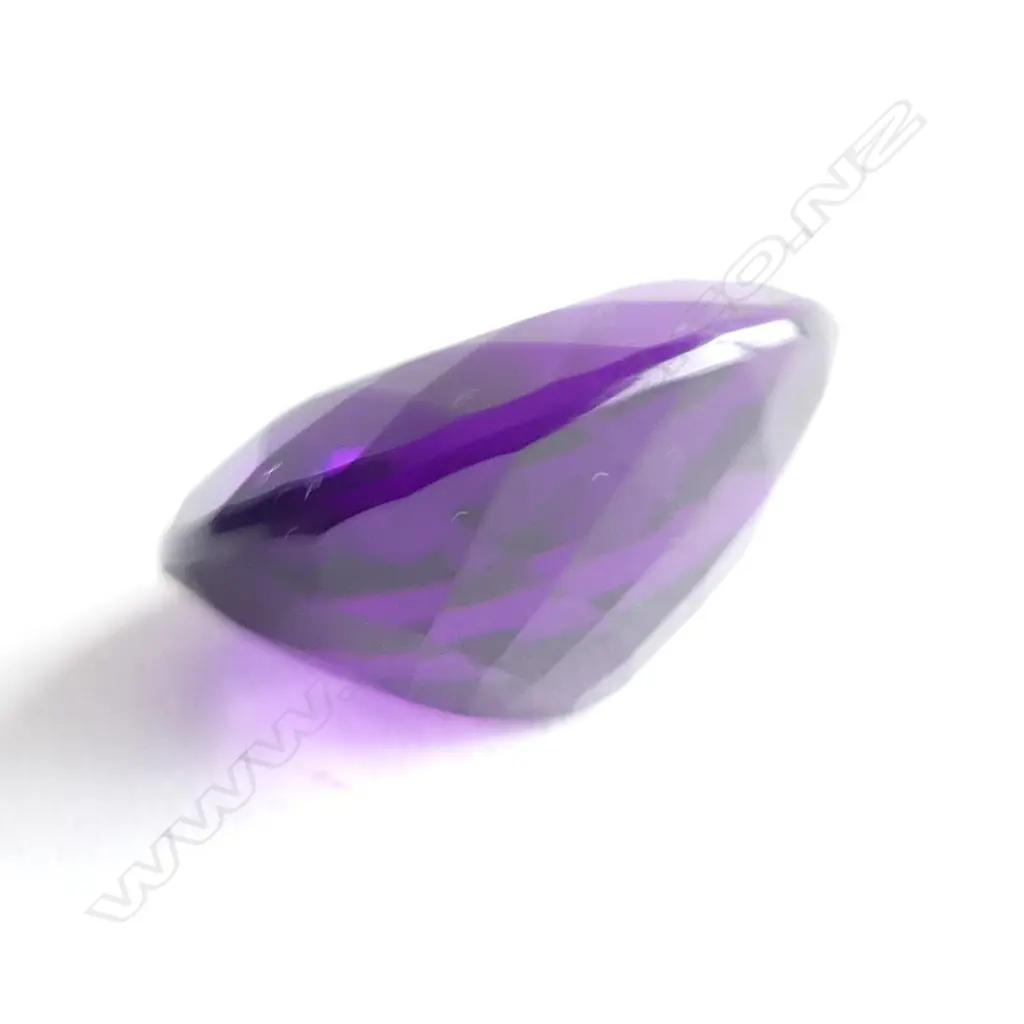 LOOSE AMETHYST GEMSTONE FACTED OVAL CUT 11.64CTS WITH REPORT Image 1++