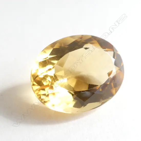 LOOSE CITRINE YELLOW GEMSTONE FACTED OVAL CUT 12.34CTS WITH REPORT
