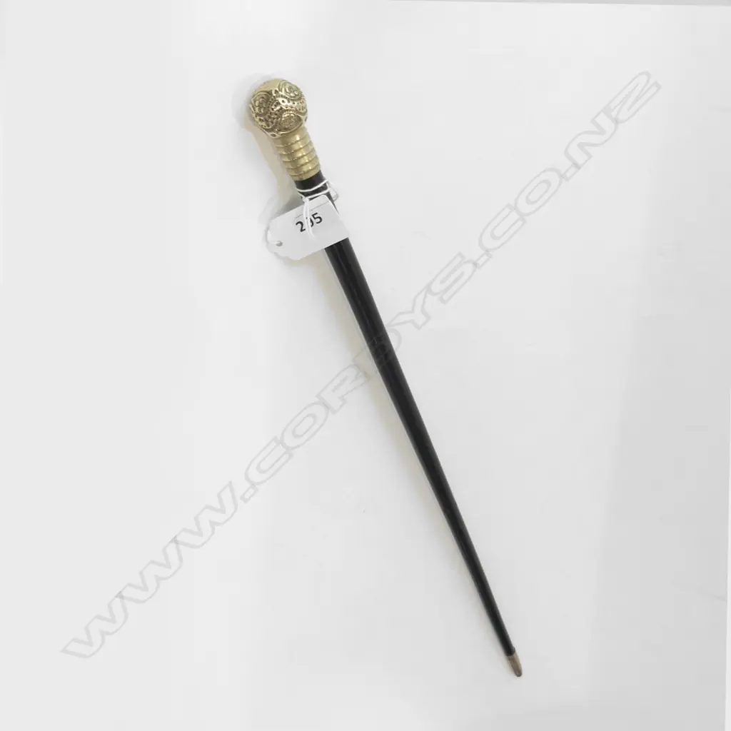 EBONIZED CONDUCTOR'S BATON w SILVER PLATE FINIAL. L.420mm Image 1++