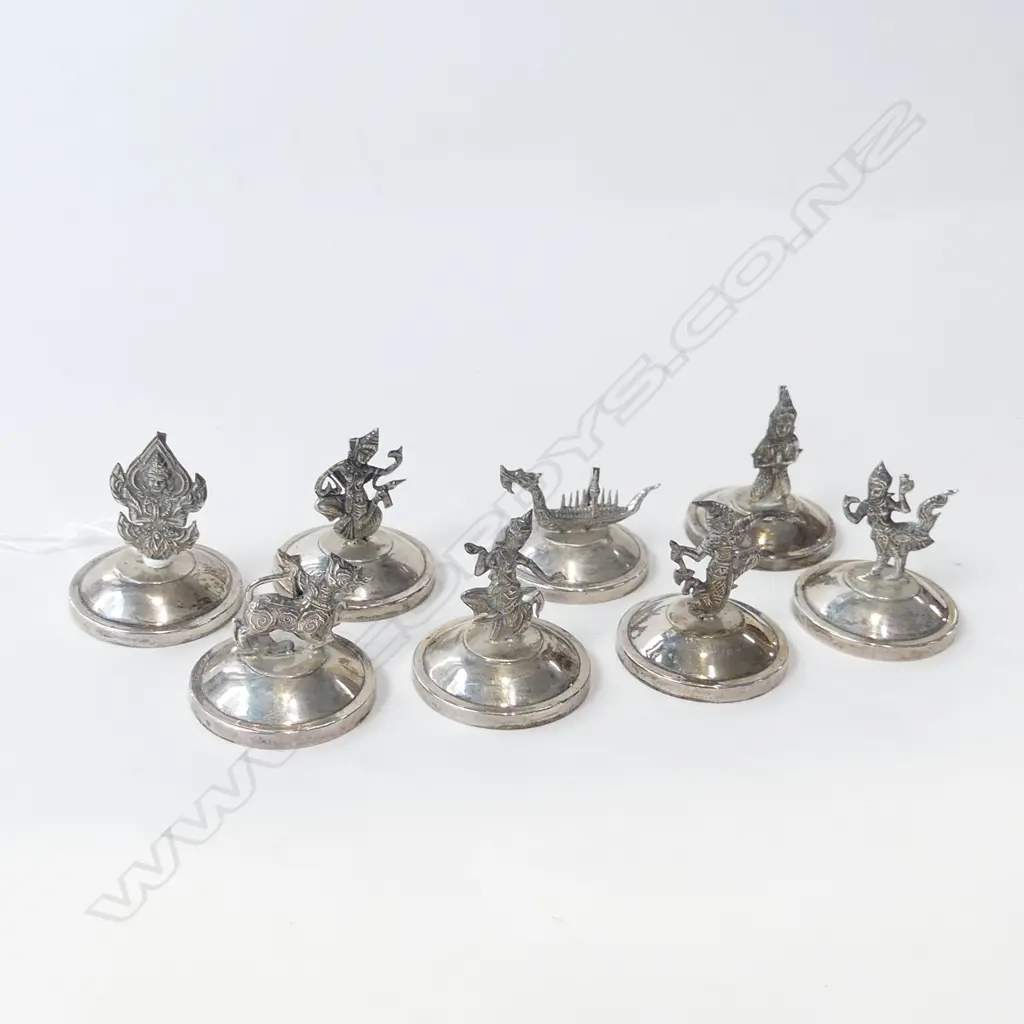 8 THAI SILVER PLACE NAME HOLDERS Image 1++