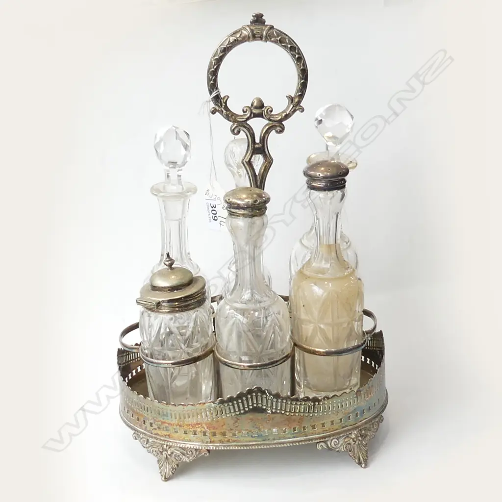 SILVER PLATE CONDIMENT SET  ( AF) Image 1++
