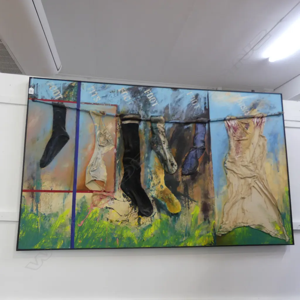 LGE MIXED MEDIA CLOTHESLINE ARTWORK 920x1530mm Image 1++