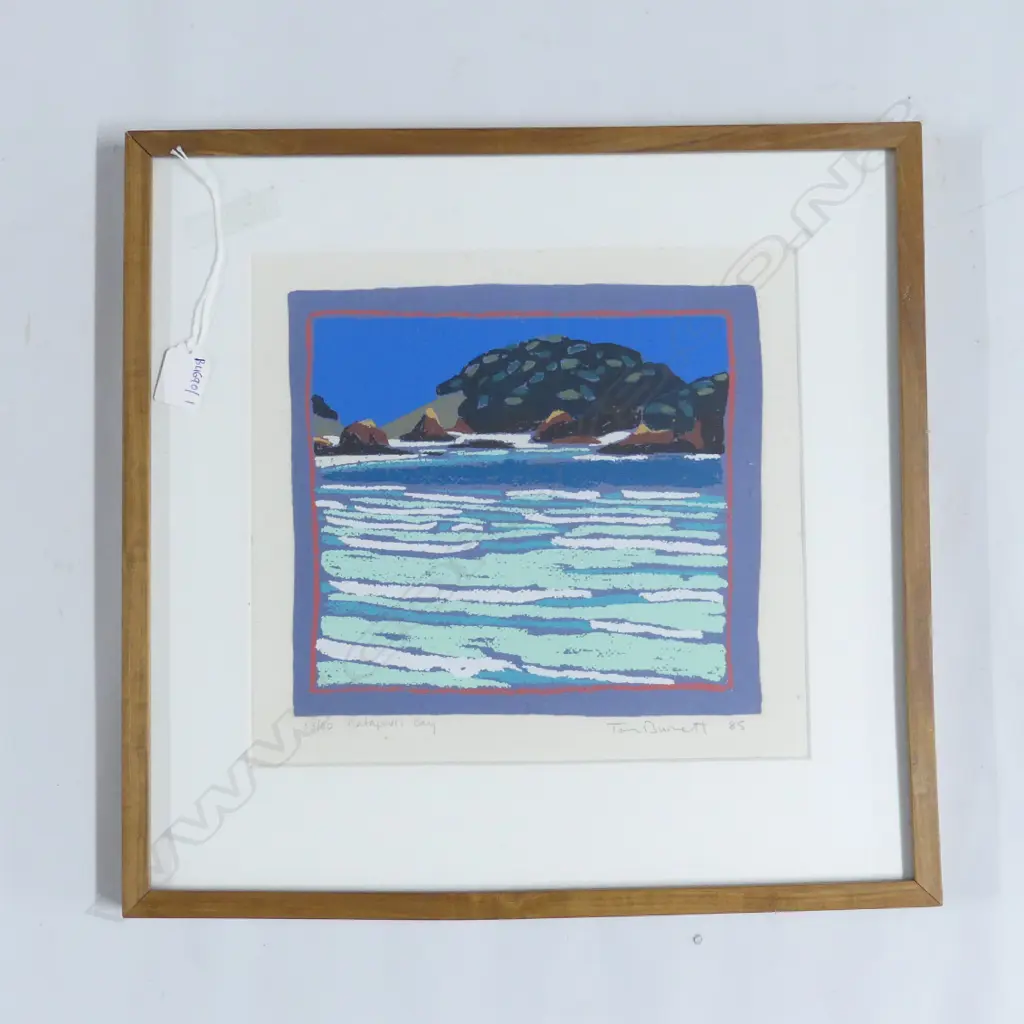 TOM BURNETT 'MATAPOURI BAY' SCREEN PRINT 83/90 SIGNED & DATED 85 280x305mm Image 1++