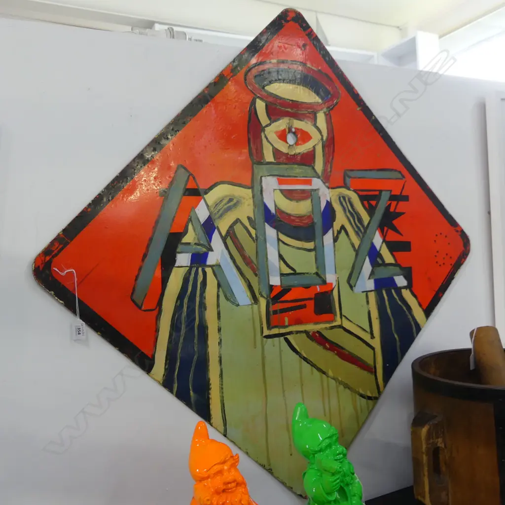 FOUND STREET ART ON ROAD SIGN ARTIST UNKNOWN 750 SQ Image 1++