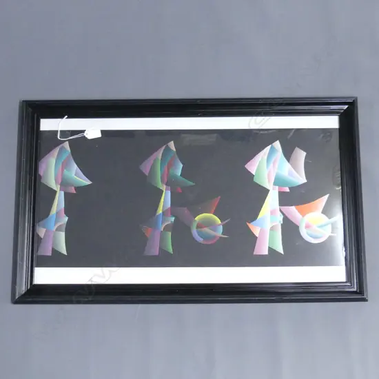 LLOYD HILLYER ABSTRACT ACRYLIC ON CARD 300x670mm
