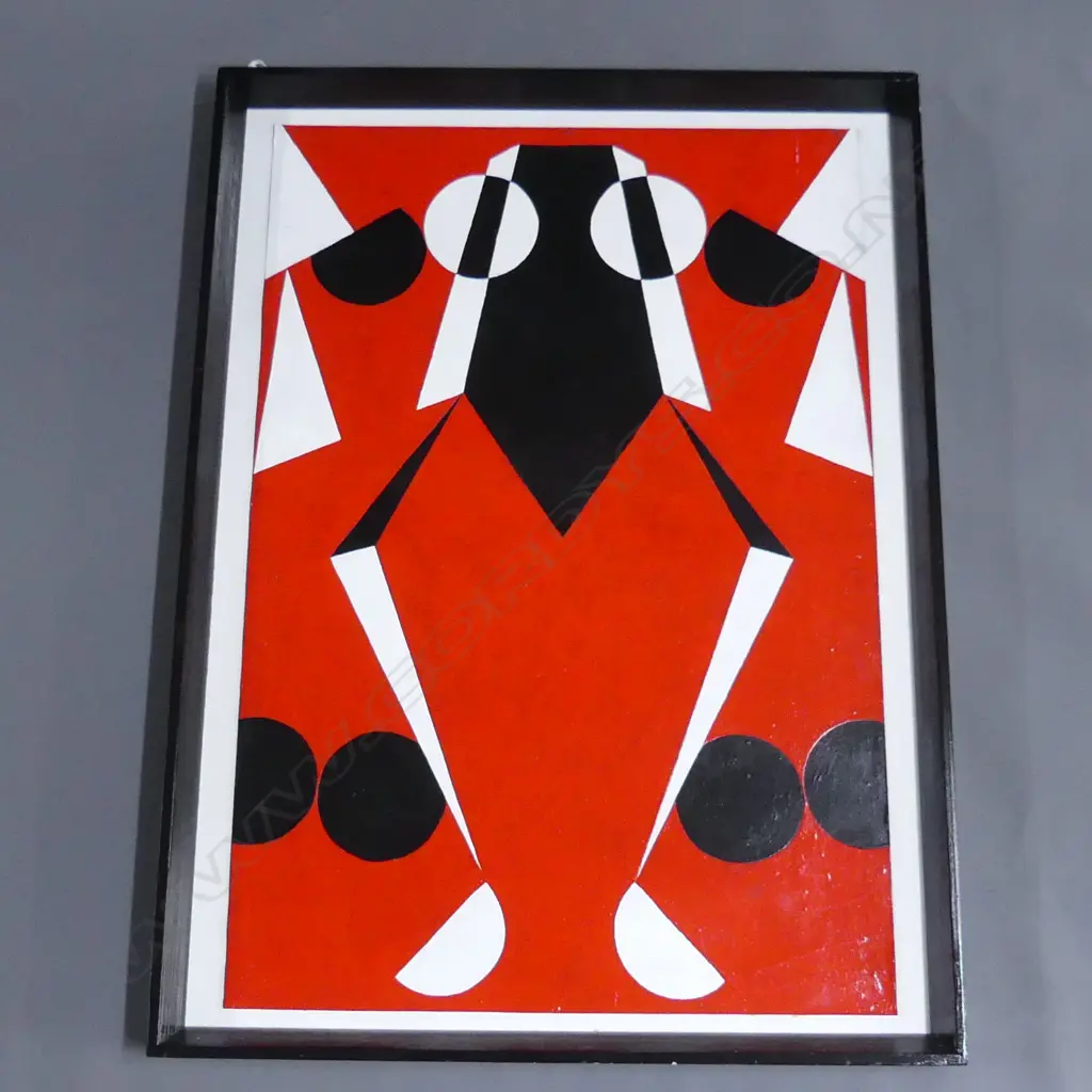 LLOYD HILLYER ABSTRACT ENAMEL ON CARD 750x500mm Image 1++