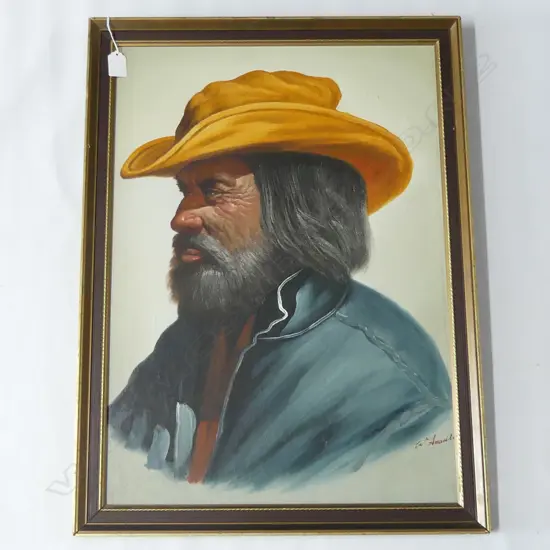 W. ARMADIE 'UNCLE SAM' OIL PORTRAIT 600x430mm