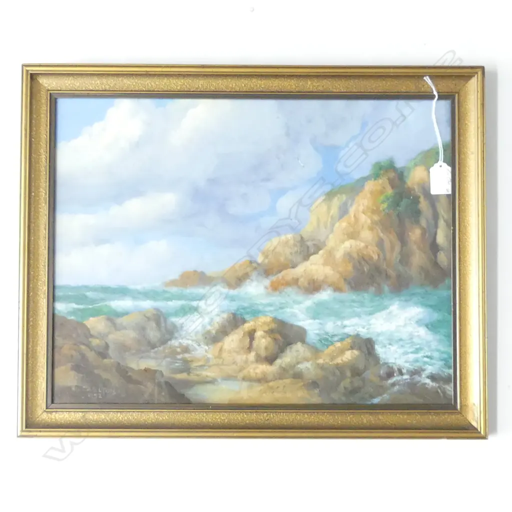 RIX CARLTON OIL COASTAL SCENE 340 x 445mm Image 1++