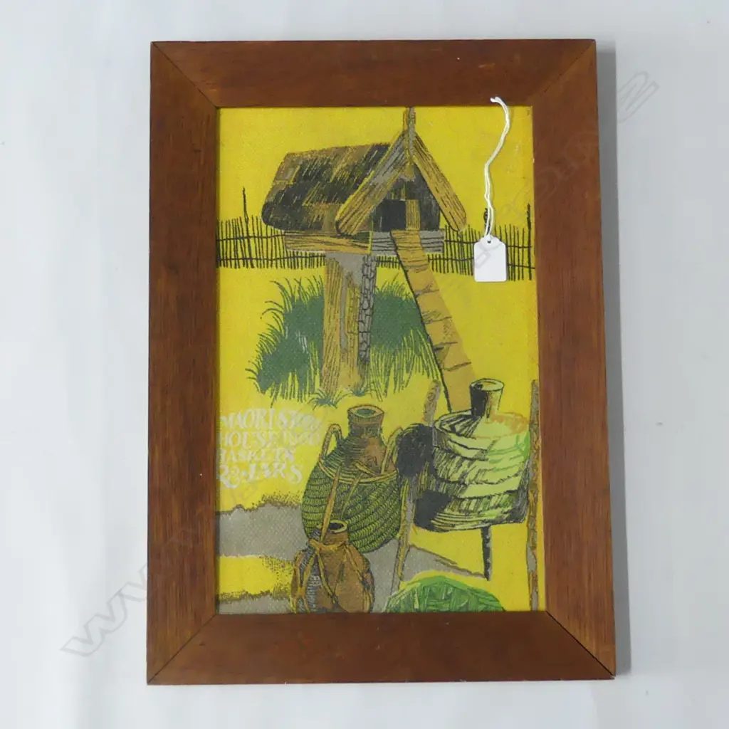 FRAMED MAORI TEA TOWEL 395x250mm Image 1++