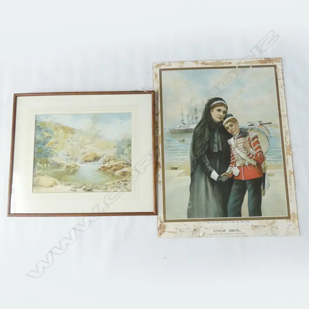 2 ARTWORKS ONE W/C 'WATER OF LEITH' H. 300 x 370mm BY HG GROVE SIGNED TOTLED & DATED 1891 & Image 1++