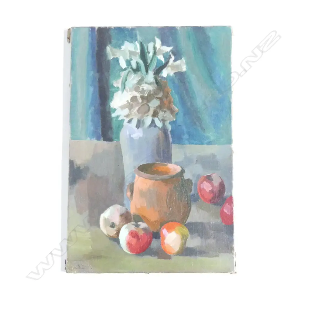 20thC ARTIST UNKNOWN, OIL ON CANVAS, FRENCH SCHOOL?, STILL LIFE STUDY. 270 x 410mm UNFRAMED Image 1++
