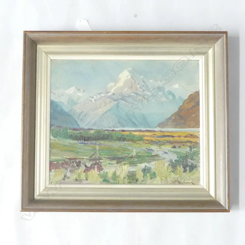 ORIGINAL OIL BY JOHN BUCHANAN OF MT COOK LAKE TEKAPO H. 235 x 280mm Image 1++