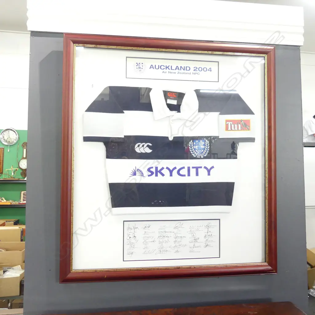 FRAMED RUGBY JERSEY; AUCKLAND 2004 900x800mm Image 1++