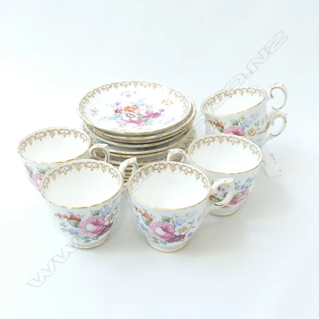 SIX CROWN STAFFORDSHIRE 'ENGLAND'S BOUQUET' TRIOS Image 1++