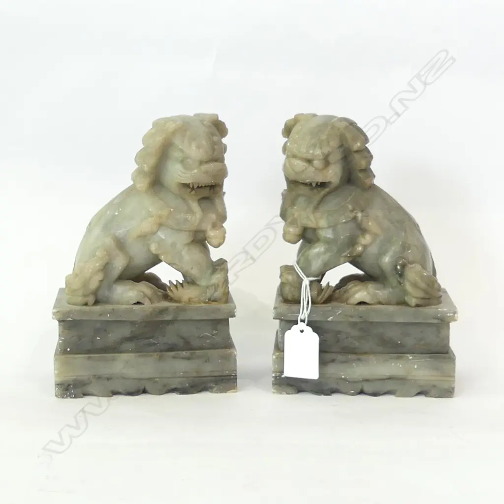 PR MARBLE FU DOGS H.185mm Image 1++
