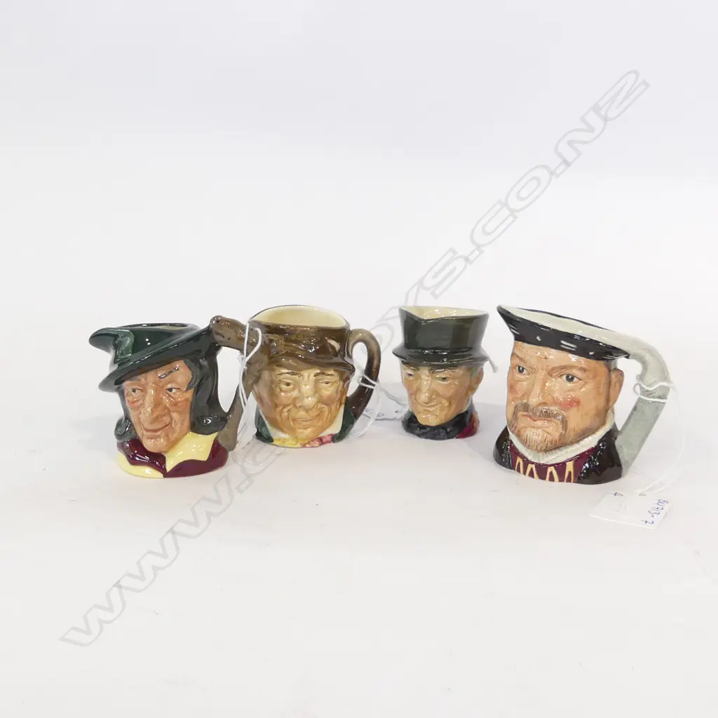 4 ROYAL DOULTON SM CHARACTER JUGS AVG H. 65MM Image 1++