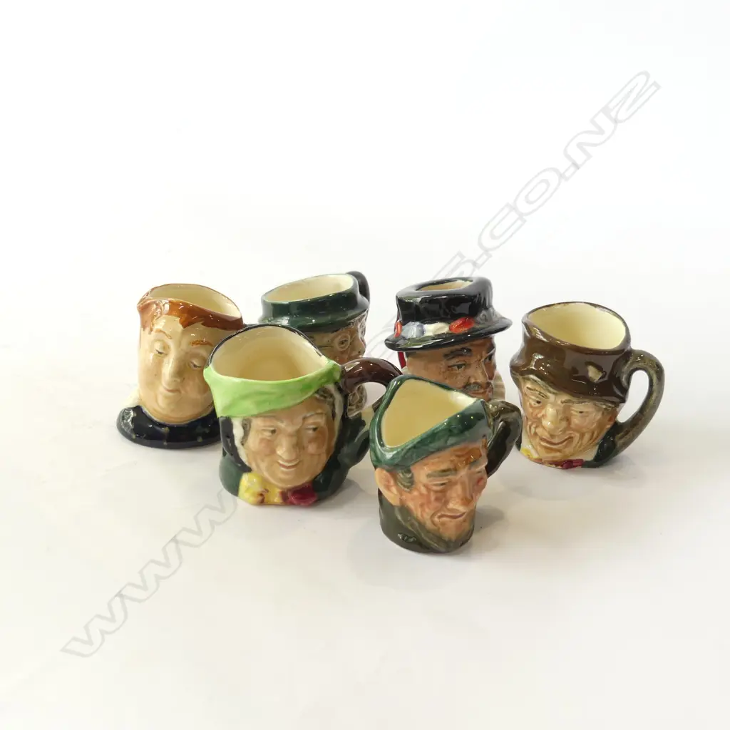 6 ASST SM ROYAL DOULTON CHARACTER JUGS AVG H. 55MM Image 1++