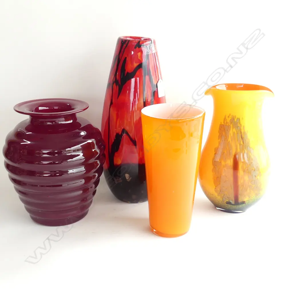 4 ART GLASS VASES H.365mm Image 1++