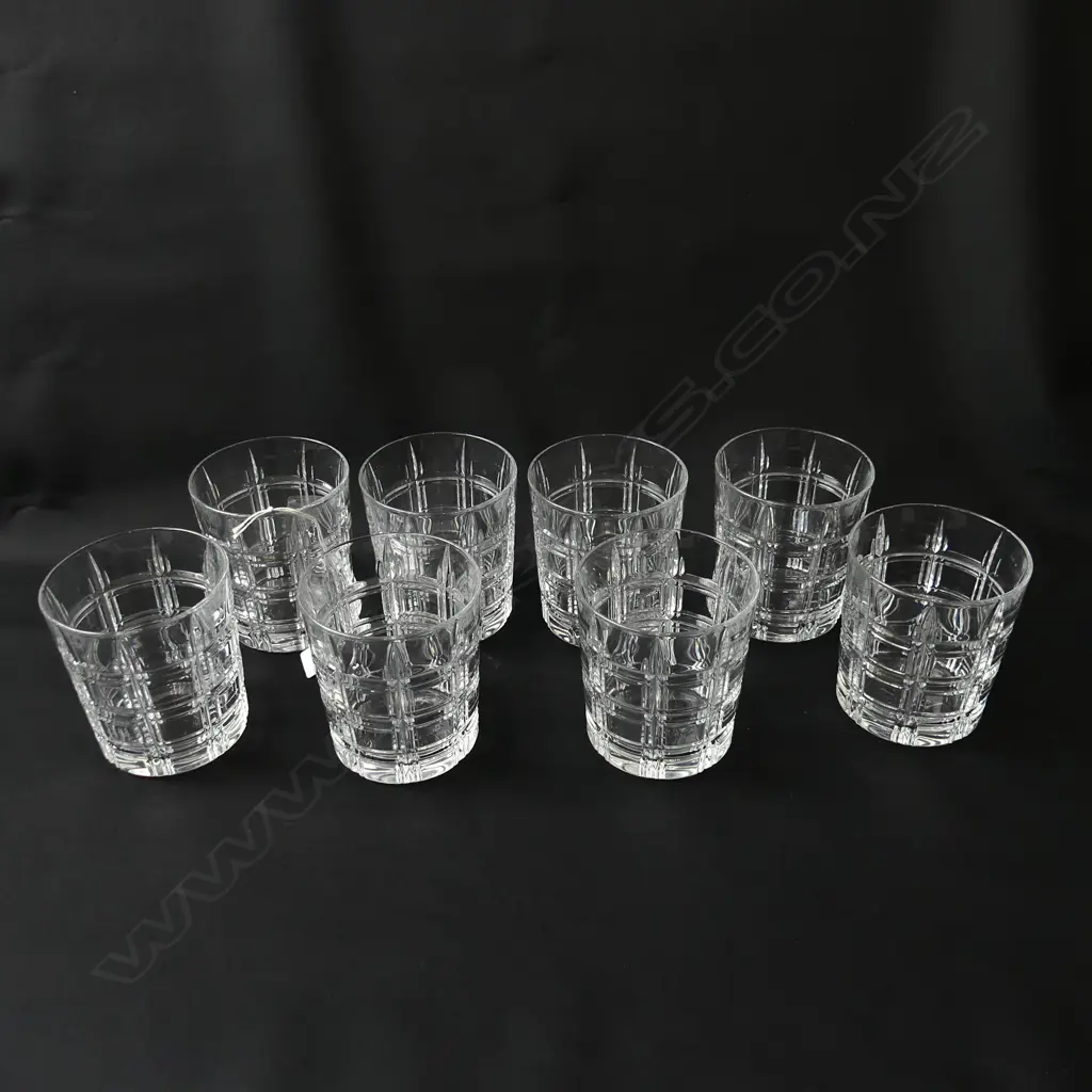 8 WATERFORD CRYSTAL MARQUIS DOUBLE OLD FASHIONED TUMBLERS H. 95MM Image 1++