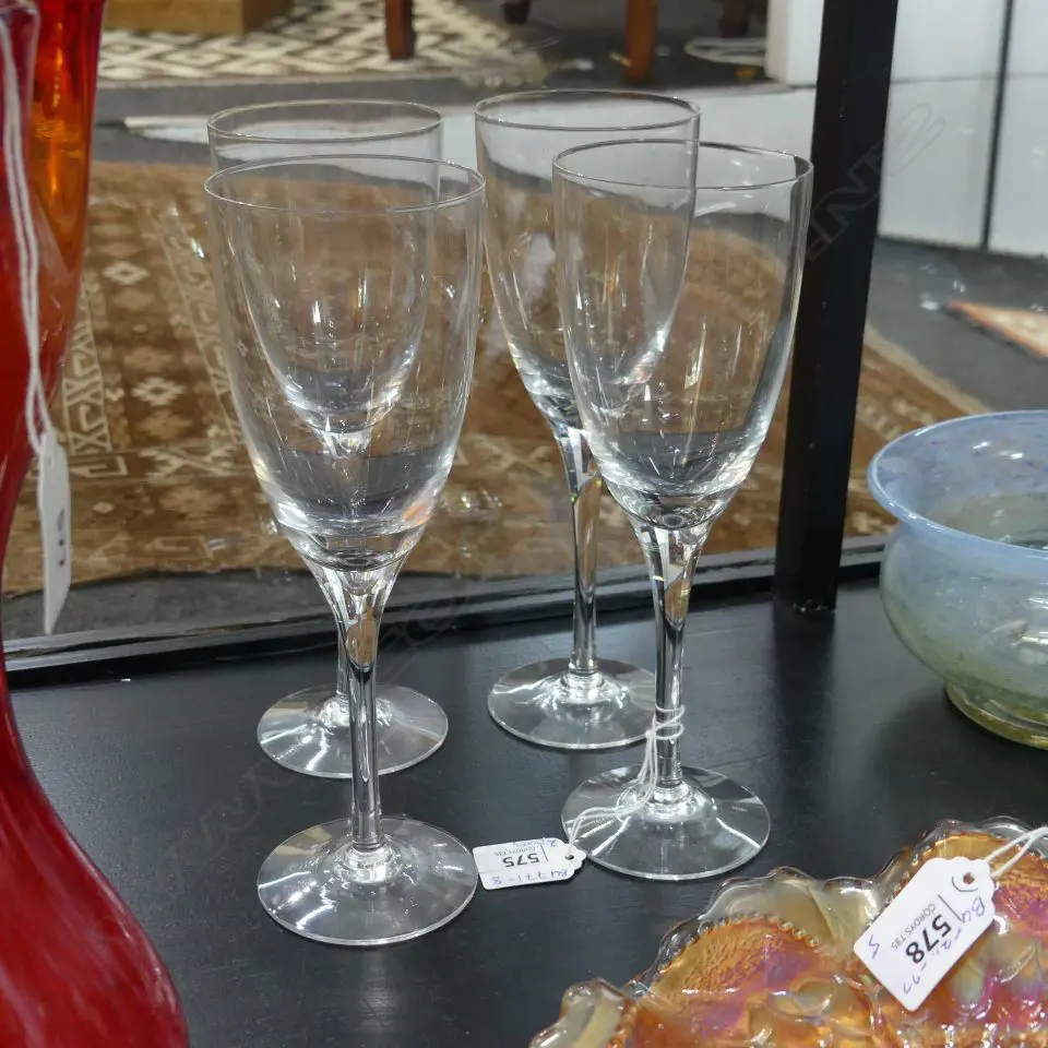 2 BOXES OF 2 DARTINGTON CRYSTAL LARGE RACHAEL WINE GLASSES, SLIGHTLY IMPERFECT Image 1++