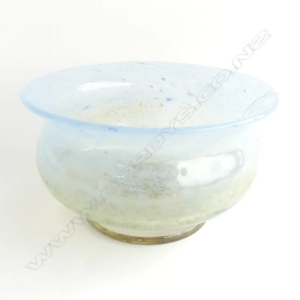 ART GLASS BOWL; JOHN ORVAR LAKE FOR EKENAS SWEDEN 165mm dia Image 1++