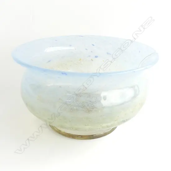 ART GLASS BOWL; JOHN ORVAR LAKE FOR EKENAS SWEDEN 165mm dia