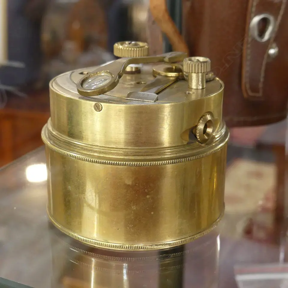 BRASS SURVEYORS BOX COMPASS - MODERN 80mm dia Image 1++