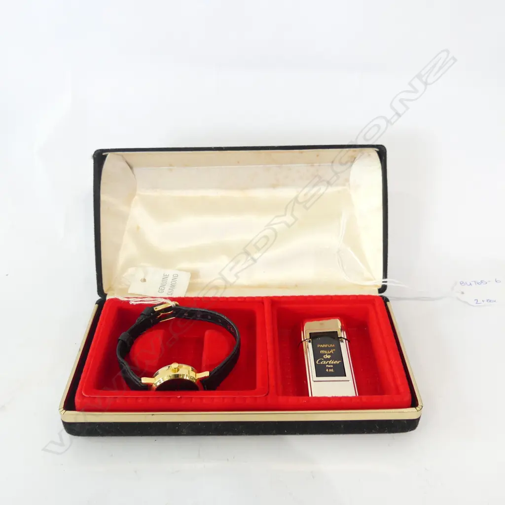 LADIES CARTIER WATCH (NOT WORKING) IN ORIGINAL BOX WITH CARTIER PERFUME Image 1++