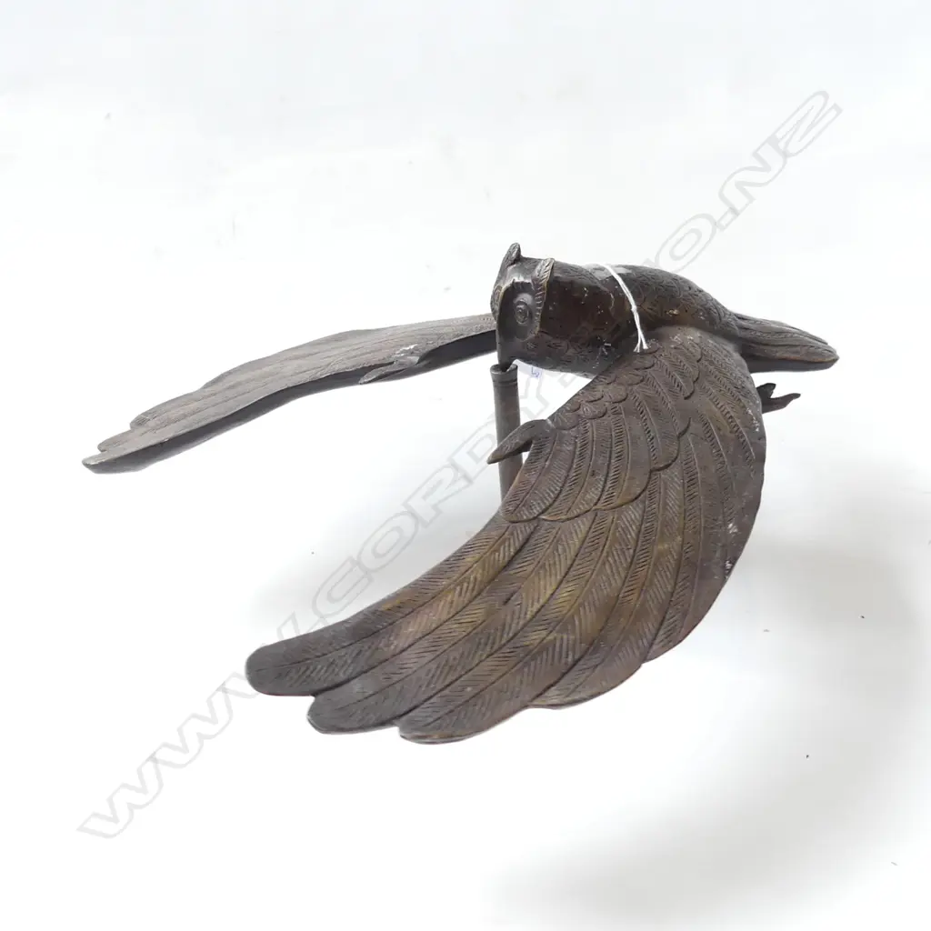 BRONZE FLYING OWL BEAK TO PEDESTAL BASE W.425mm Image 1++