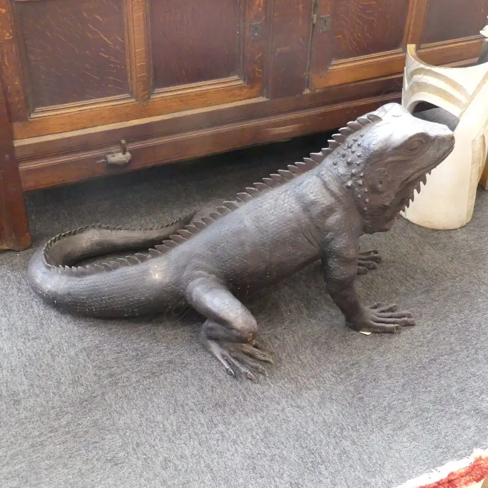 BRONZE LGE IGWANA STATUE L.1030mm Image 1++