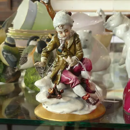 CAPODIMONTE PORCELAIN FIGURINE  (A/F) H. 175MM