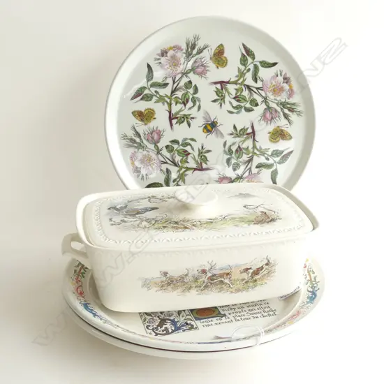 3 PORTMEIRION PLATTERS 315mm dia + VILLEROY & BOCH LIDDED TUREEN