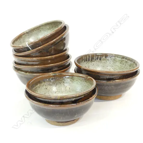 9 STUDIO POTTERY BOWLS 140mm dia