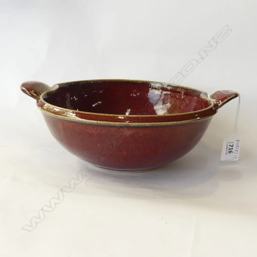 MIKE DONALDSON BOWL RED SPECKLED GLAZE W.270mm Image 1++