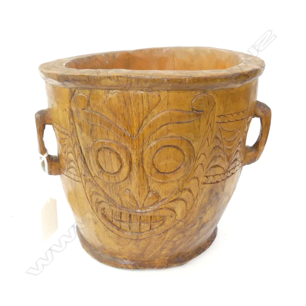 SEPIK RIVER WOODEN MORTAR PAPUA NEW GUINEA Image 1++