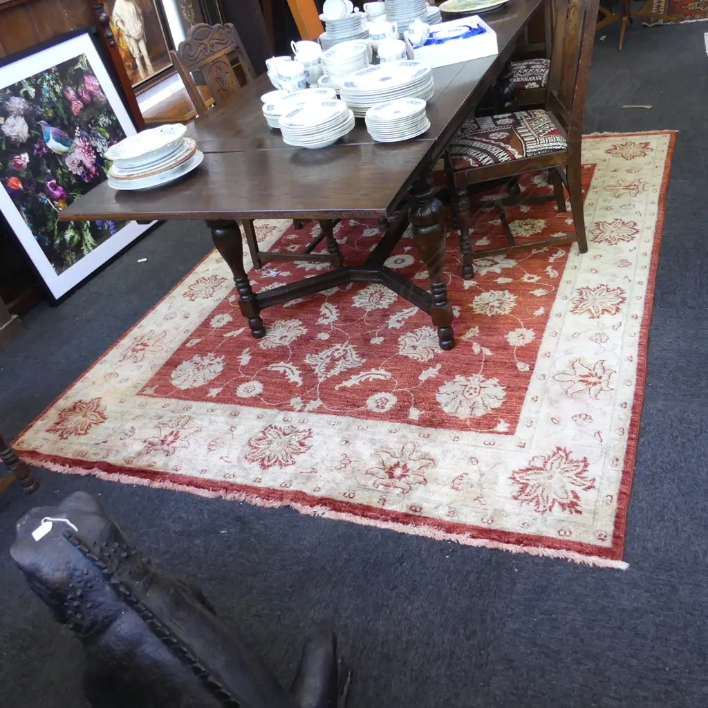 HAND KNOTTED WOOL PILE CHOBI RUG A/F some flood damage 2600x1970mm Image 1++