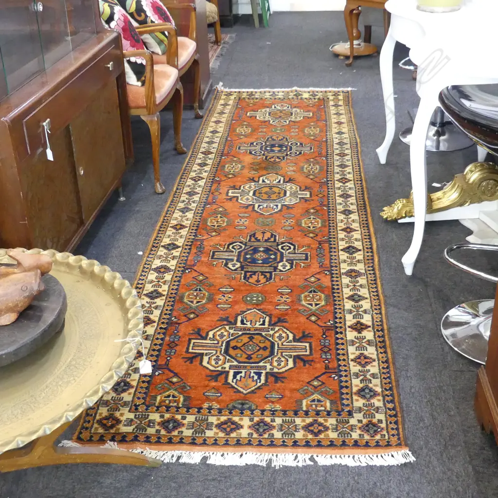 HAND KNOTTED WOOL PILE RUNNER 3060x870mm Image 1++
