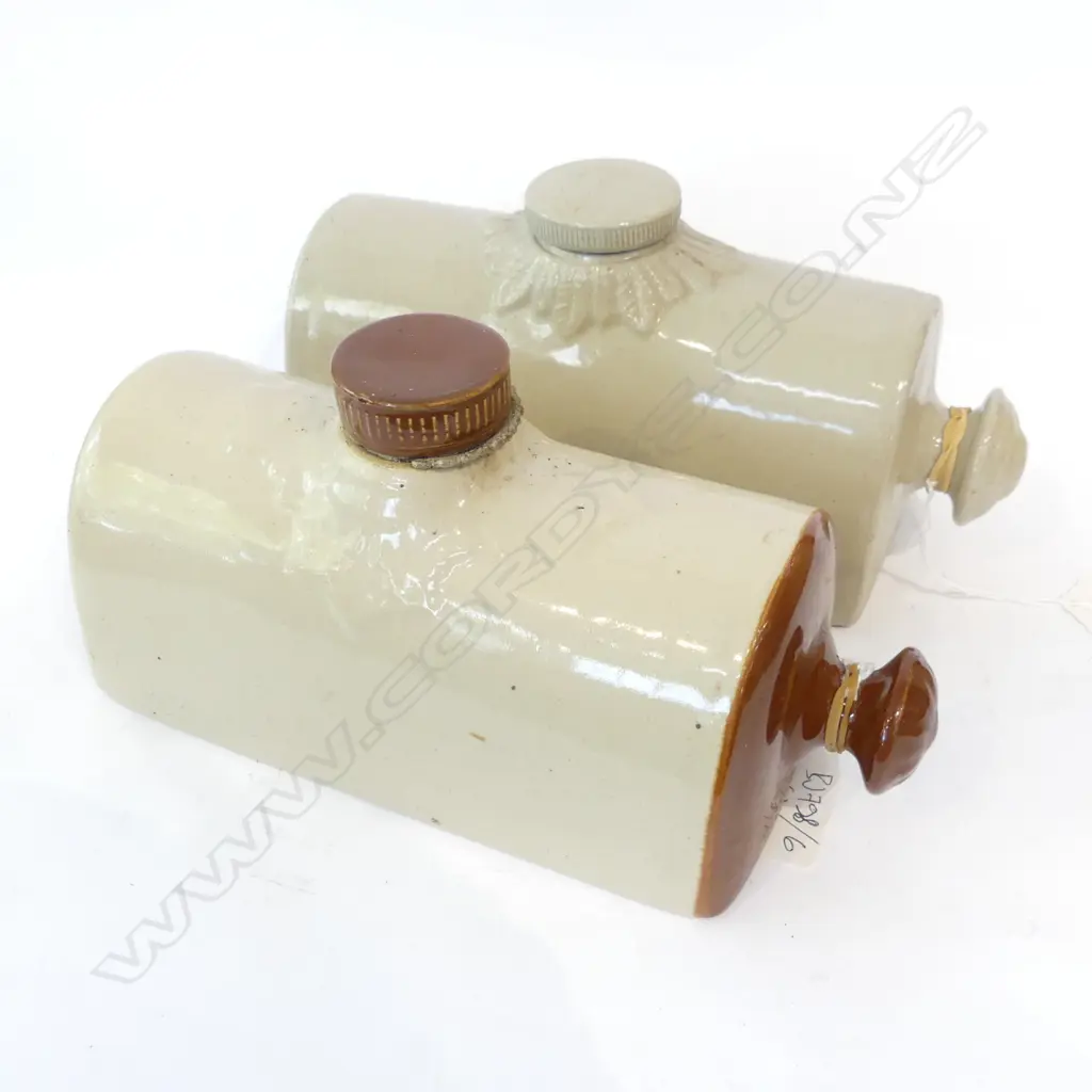 TWO VINTAGE VICTORIAN CERAMIC BEDWARMERS Image 1++