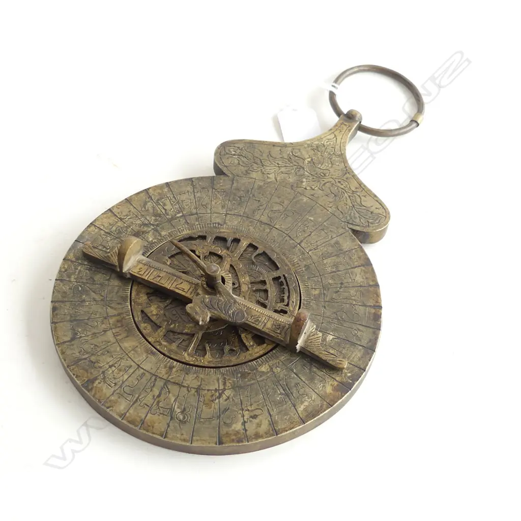 VINTAGE BRASS MIDDLE EASTERN ASTROLABE, H.245mm Dia.160mm Image 1++