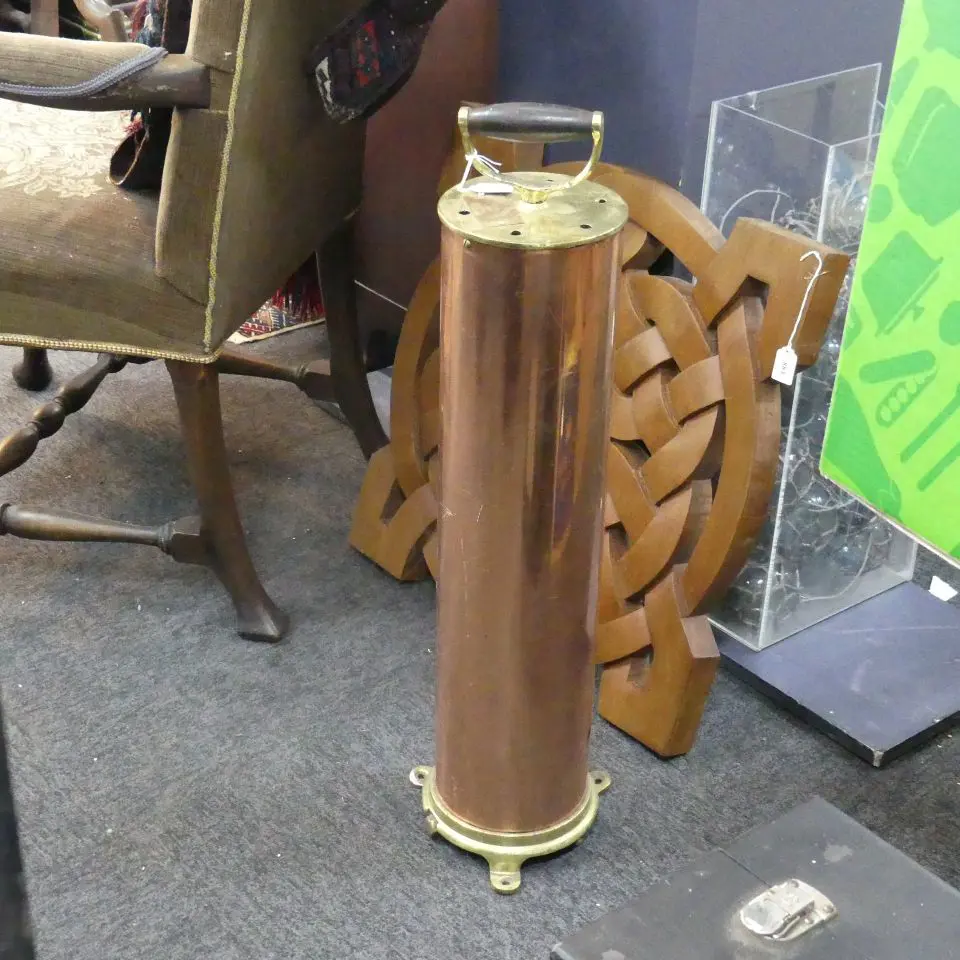 EARLY 20thC NZ MADE BRASS/COPPER FOG HORN AIR PUMP... Image 1++