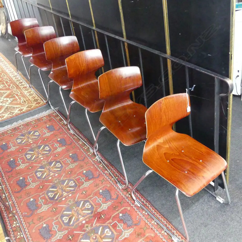 6 ADAM STEGNER FOR ELMAR FLOTOTTO VINTAGE 1960s GERMAN CHAIRS Image 1++