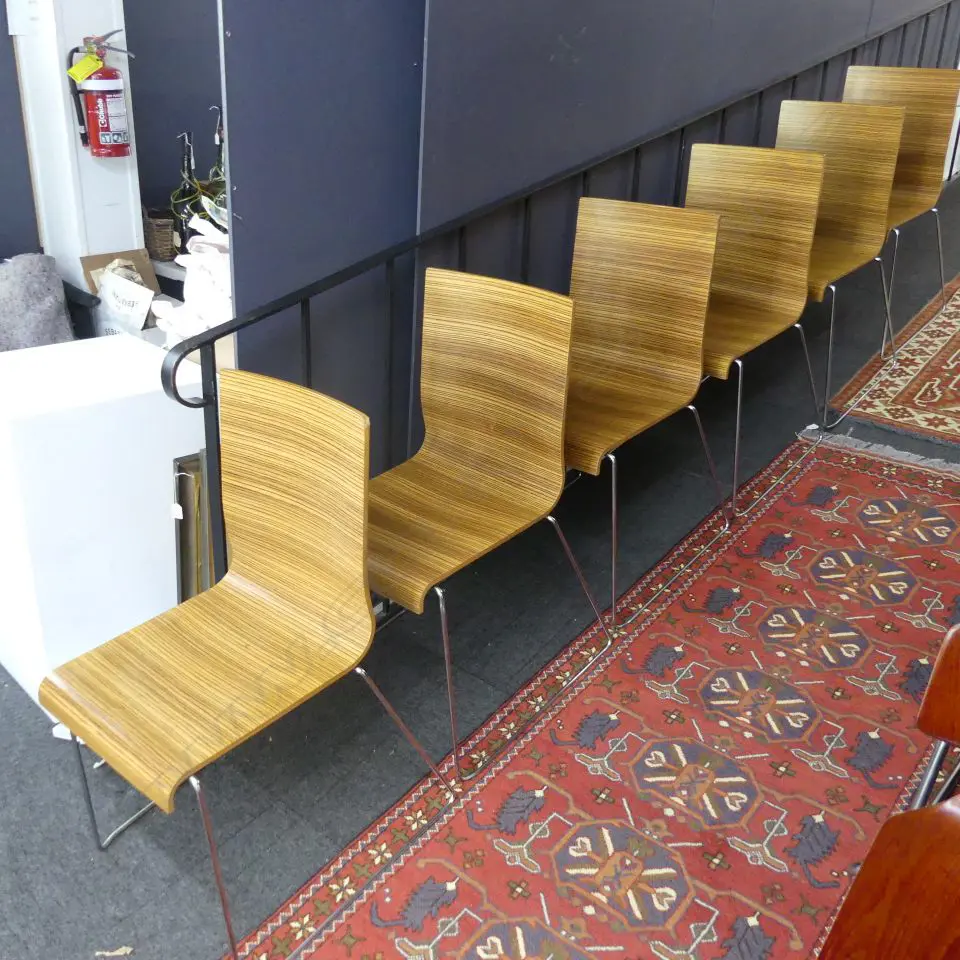 6 PEDRALI ITALIAN ZEBRANO WOOD CHAIRS Image 1++