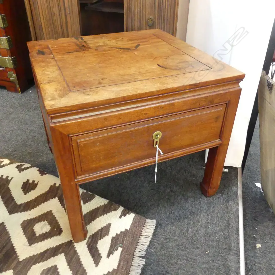 ORIENTAL ROSEWOOD SIDE TABLE 510x510x460mm (marks to top) Image 1++