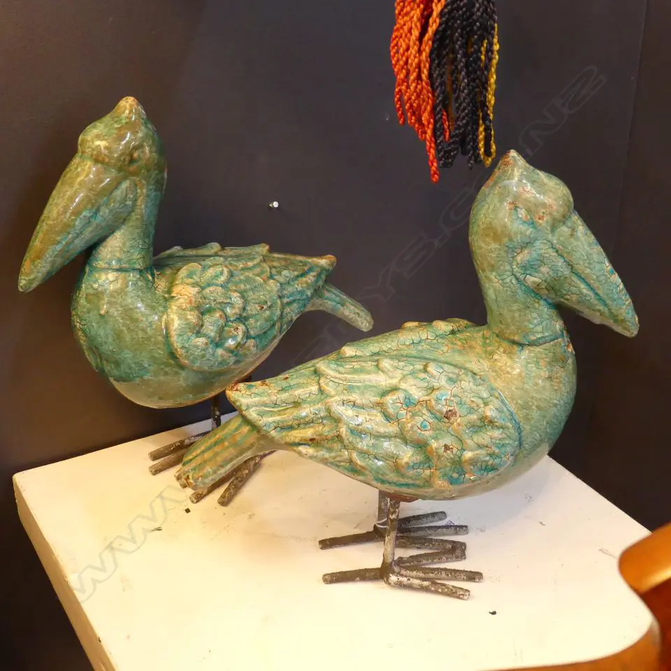 PR GLAZED CERAMIC BIRDS - PELICANS H.280mm Image 1++